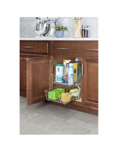 Organizador de Gabinete ClosetMaid 28 cm 2 Niveles Níquel