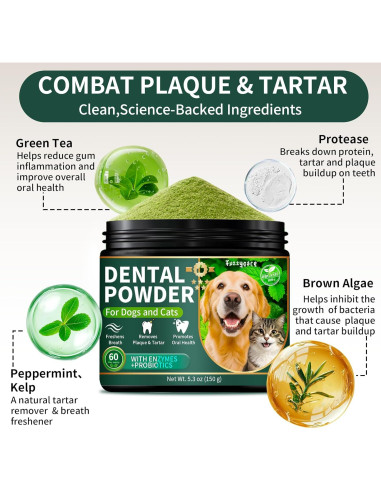 Polvo Dental para Perros Fuzzycare 150g - Limpieza Natural