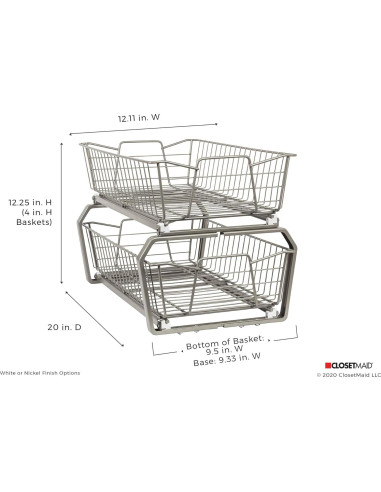 Organizador de Gabinete ClosetMaid 28 cm 2 Niveles Níquel
