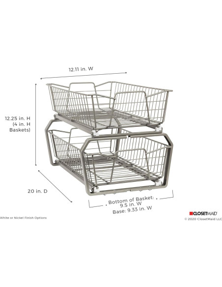 Organizador de Gabinete ClosetMaid 28 cm 2 Niveles Níquel Organizador de Gabinete ClosetMaid 28 cm 2 Niveles Níquel