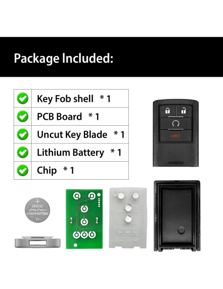 Control Remoto Llave Auto Keyless Cadillac OUC6000066 4 Botones Control Remoto Llave Auto Keyless Cadillac OUC6000066 4 Botones