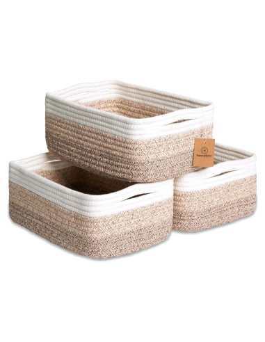 Cestas de Almacenamiento Rectangulares NaturalCozy 30x20cm - Paquete de 3