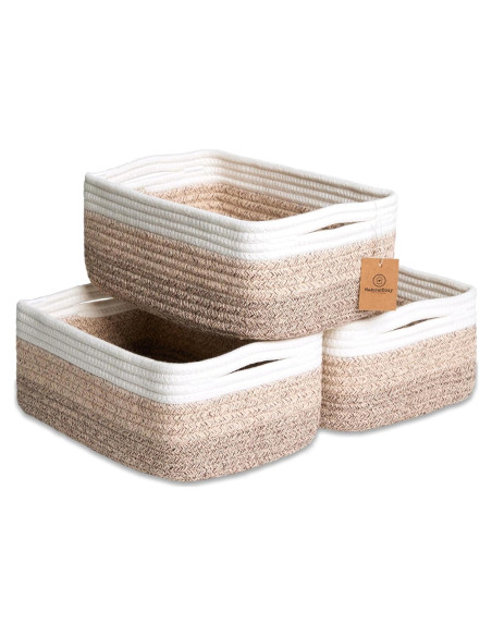 Cestas de Almacenamiento Rectangulares NaturalCozy 30x20cm - Paquete de 3 Cestas de Almacenamiento Rectangulares NaturalCozy 30x20cm - Paquete de 3