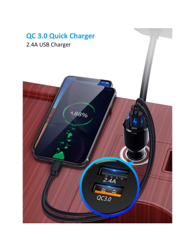 Adaptador Bluetooth FM TSNAM con Pantalla 1.8" y Cargador USB