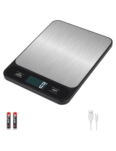 Balanza de Cocina Digital VITSOL 15kg Acero Inoxidable USB