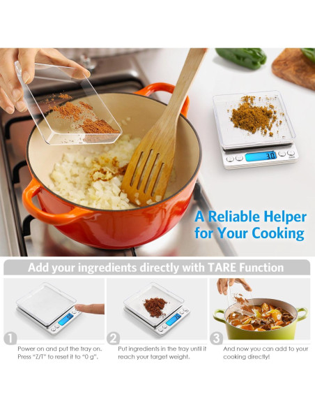 Báscula de Cocina Digital AMIR 3000g Acero Inoxidable Báscula de Cocina Digital AMIR 3000g Acero Inoxidable