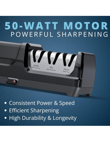 Afilador Eléctrico Yatoshi EKS 50W 3 Etapas para Cuchillos