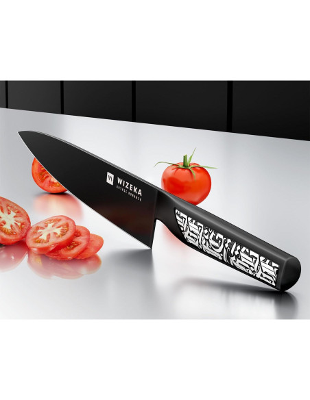 Cuchillo de Chef WIZEKA 20 cm Acero Inoxidable Ergonómico Cuchillo de Chef WIZEKA 20 cm Acero Inoxidable Ergonómico