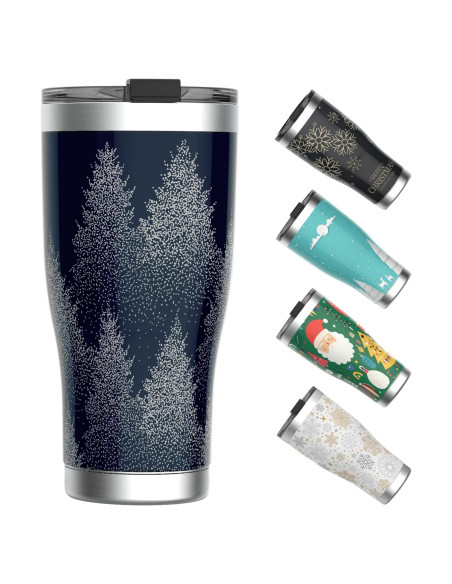 Vaso Navideño HAUSHOF 591ml Acero Inoxidable Aislado Azul Vaso Navideño HAUSHOF 591ml Acero Inoxidable Aislado Azul
