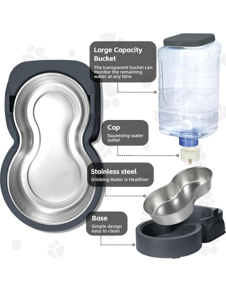 Comedero Automático HWONMTE 2-SLT con Dispensador de Agua Comedero Automático HWONMTE 2-SLT con Dispensador de Agua