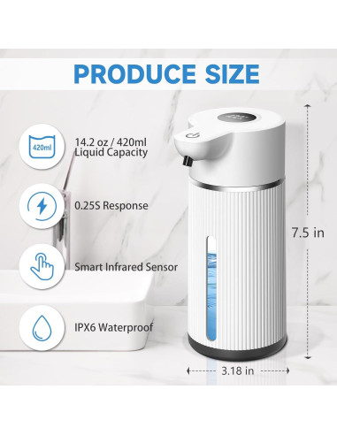 Dispensador de Jabón Automático Dmyond 420 ML Sensor Infrarrojo