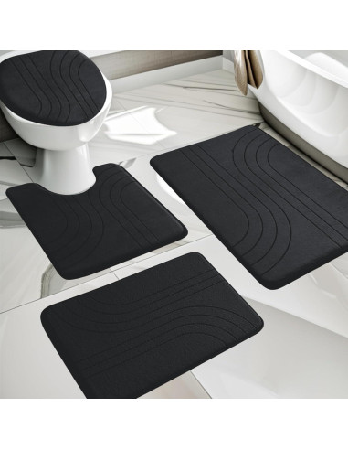 Conjunto de Alfombrillas de Baño YIHOUSE 4 Piezas Antideslizantes