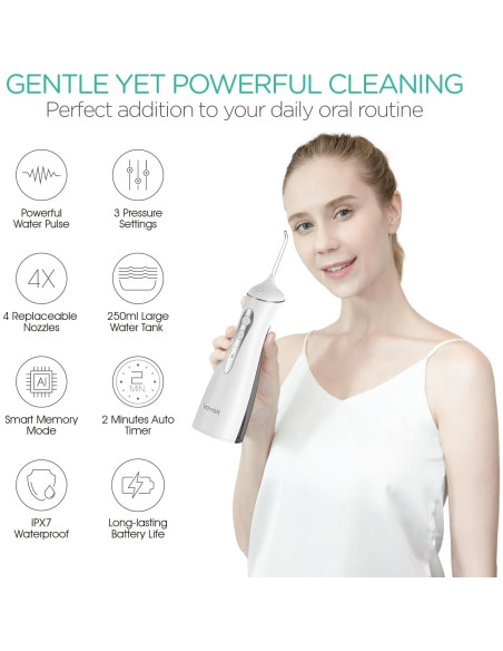 Irrigador Dental Inalámbrico VOYOR-HEALTH WF400 Gris 250ml Irrigador Dental Inalámbrico VOYOR-HEALTH WF400 Gris 250ml