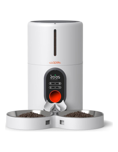 Comedero Automático WOPET para 2 Gatos 4L Acero Inoxidable