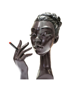 Quemador de Incienso MINGOMINGO Cabeza Mujer Negra 20 cm