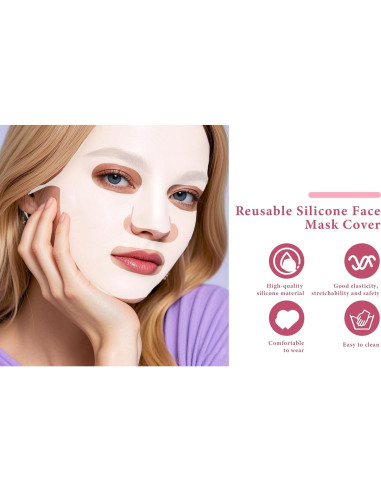 2 Hojas Soporte de Mascarilla Facial Silicona Reutilizable