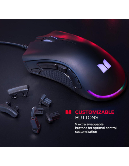 Ratón Gaming Monster Alpha 9.0 RGB, 16000 DPI, Ergonómico Ratón Gaming Monster Alpha 9.0 RGB, 16000 DPI, Ergonómico