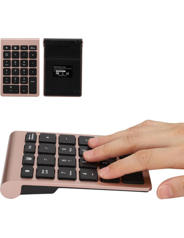 Teclado Numérico Inalámbrico Locadence 22 Teclas BT 5.0 Oro Rosa