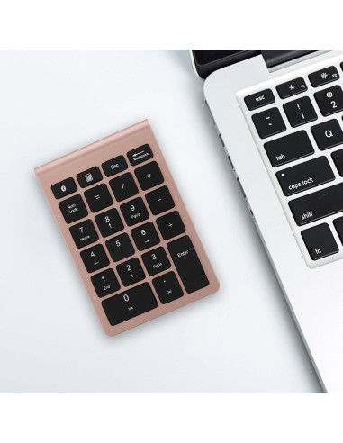 Teclado Numérico Inalámbrico Locadence 22 Teclas BT 5.0 Oro Rosa