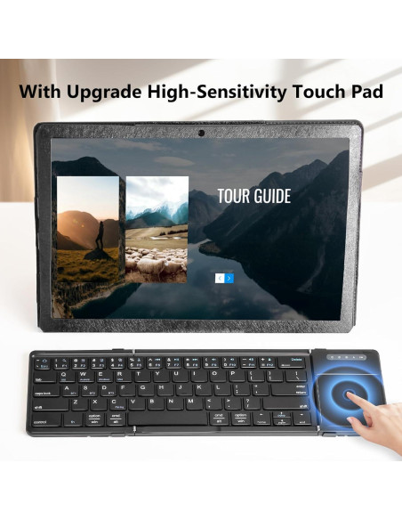 Teclado Bluetooth Plegable Inalámbrico MESWAO con Touchpad Teclado Bluetooth Plegable Inalámbrico MESWAO con Touchpad