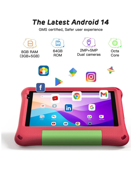 Tableta para Niños CALLSKY-NOTE 8" Android 14 64GB Rojo Tableta para Niños CALLSKY-NOTE 8" Android 14 64GB Rojo