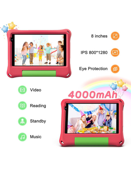 Tableta para Niños CALLSKY-NOTE 8" Android 14 64GB Rojo Tableta para Niños CALLSKY-NOTE 8" Android 14 64GB Rojo
