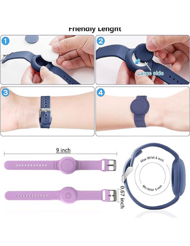 Pulsera AirTag Impermeable YUEYINGMG para Niños 2Pack