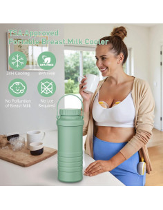 Enfriador de Leche Materna IHOLYLIVE 22oz con 2 Botellas 2