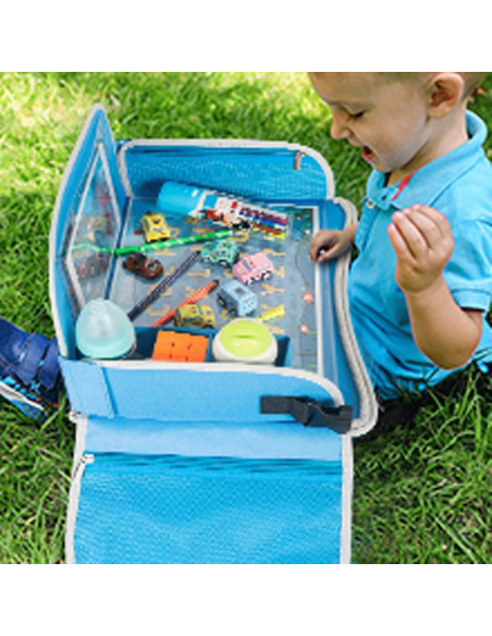 Bandeja de Viaje para Niños MENZOKE Plegable con Soporte para Tableta Bandeja de Viaje para Niños MENZOKE Plegable con Soporte para Tableta