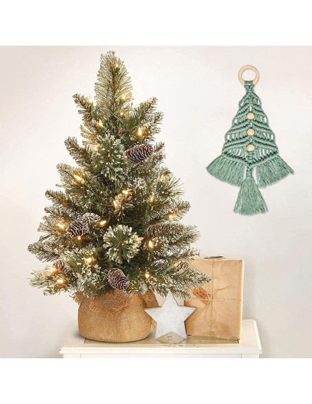 Kit de Macramé Árbol de Navidad DIY Panmall 3 Piezas Kit de Macramé Árbol de Navidad DIY Panmall 3 Piezas
