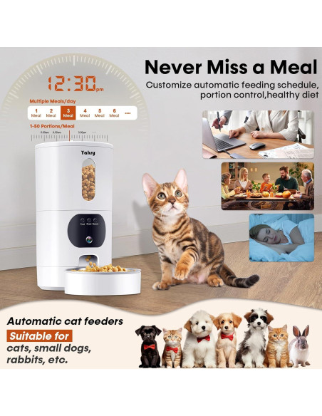 Dispensador Automático de Comida Yakry C2 con Cámara HD 1080P Dispensador Automático de Comida Yakry C2 con Cámara HD 1080P
