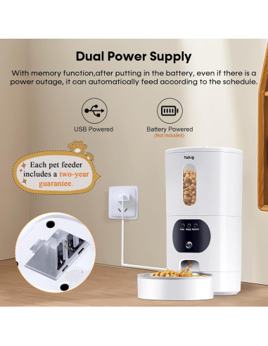 Dispensador Automático de Comida Yakry C2 con Cámara HD 1080P