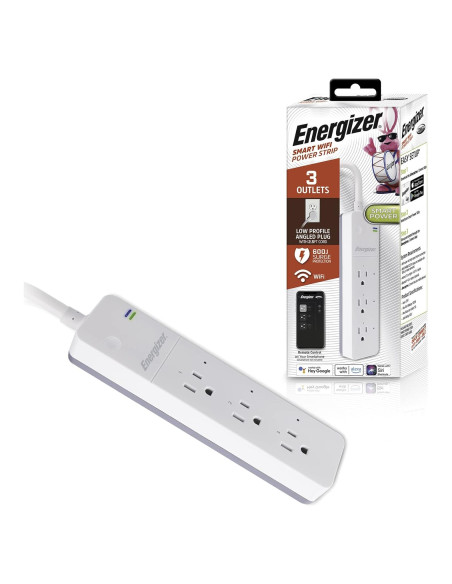 Tira de Energía Inteligente Wi-Fi Energizer Connect 3 Salidas 600 Julios Tira de Energía Inteligente Wi-Fi Energizer Connect 3 Salidas 600 Julios