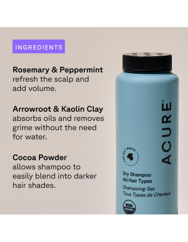 Champú Seco Acure 48g - Limpieza Rápida y Efectiva