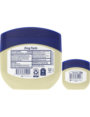 Vaselina Gel de Petróleo Hipoalergénico 4 Piezas 368g y 50g