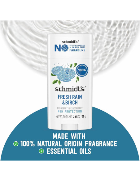 Desodorante Vegano Schmidt's Lluvia Fresca 75 g Sin Aluminio Desodorante Vegano Schmidt's Lluvia Fresca 75 g Sin Aluminio