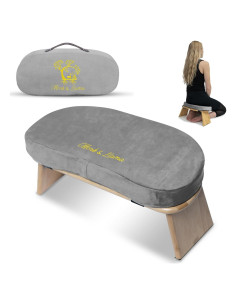 Banco de Meditación Monk & Llama de Bambú Plegable con Cojín