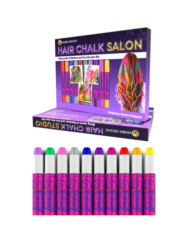 Tiza para el Cabello Desire Deluxe - Kit de 10 Lápices Temporales