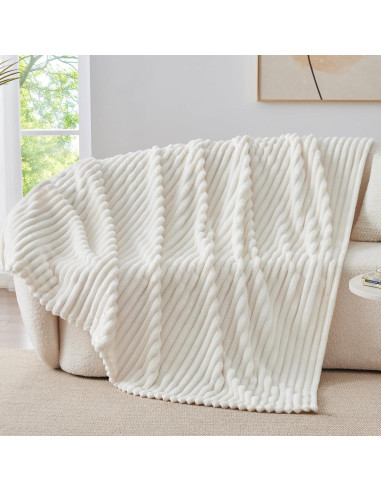 Manta de lana BEDELITE 50x60 crema suave y cálida 300GSM