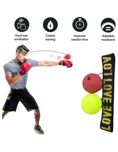 Set de Entrenamiento de Boxeo Q&F Tech con 2 Bolas y Banda
