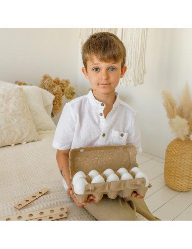 Huevos de Madera Ulanik Montessori 10 Pcs para Niños 3 Años