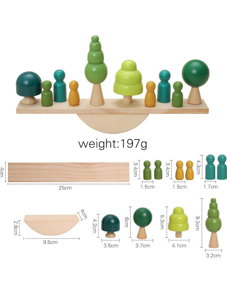 Juguete de Equilibrio de Madera Promise Babe - 6 Muñecos y 4 Árboles Juguete de Equilibrio de Madera Promise Babe - 6 Muñecos y 4 Árboles