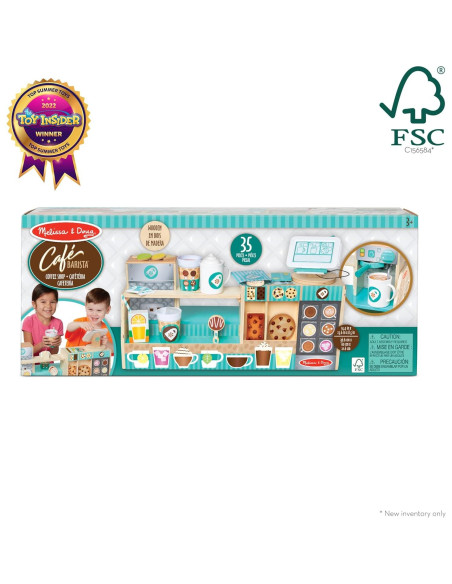 Cafetería de Madera Melissa & Doug 35 Piezas - Juego de Rol Cafetería de Madera Melissa & Doug 35 Piezas - Juego de Rol