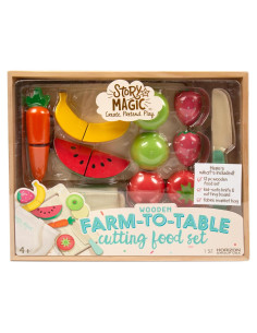 Juego de Corte de Alimentos de Madera Story Magic - 12 Piezas