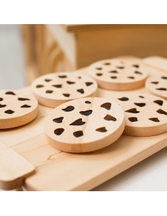 Juego de Galletas de Madera Montessori para Niños 2-5 Años 2