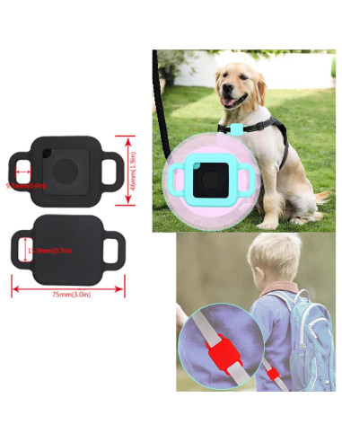Soporte para Collar de Gato Tile Pro - Funda Silicona Negra