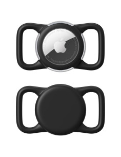 Soporte Impermeable WhoseID para Airtag Collar Perro Negro
