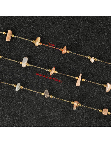 Cadena de Joyería de Piedra Natural 4m UMAOKANG Marrón