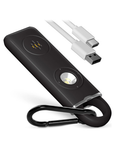 Alarma Personal WETEN 130 dB Recargable USB con Luz - Negro