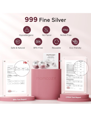 Tazas de Lactancia de Plata 999 Momcozy, Diseño Sin Agujeros